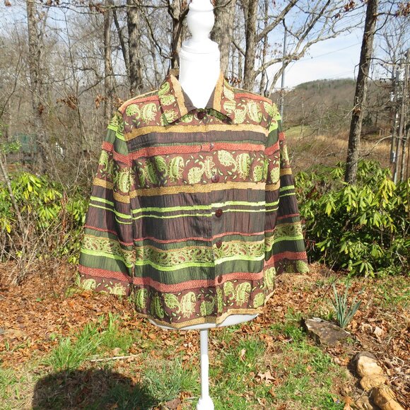 erin london Tops - Erin by Erin London | Bohemian Woven Tapestry Tunic Top | Artisan Boho Chic